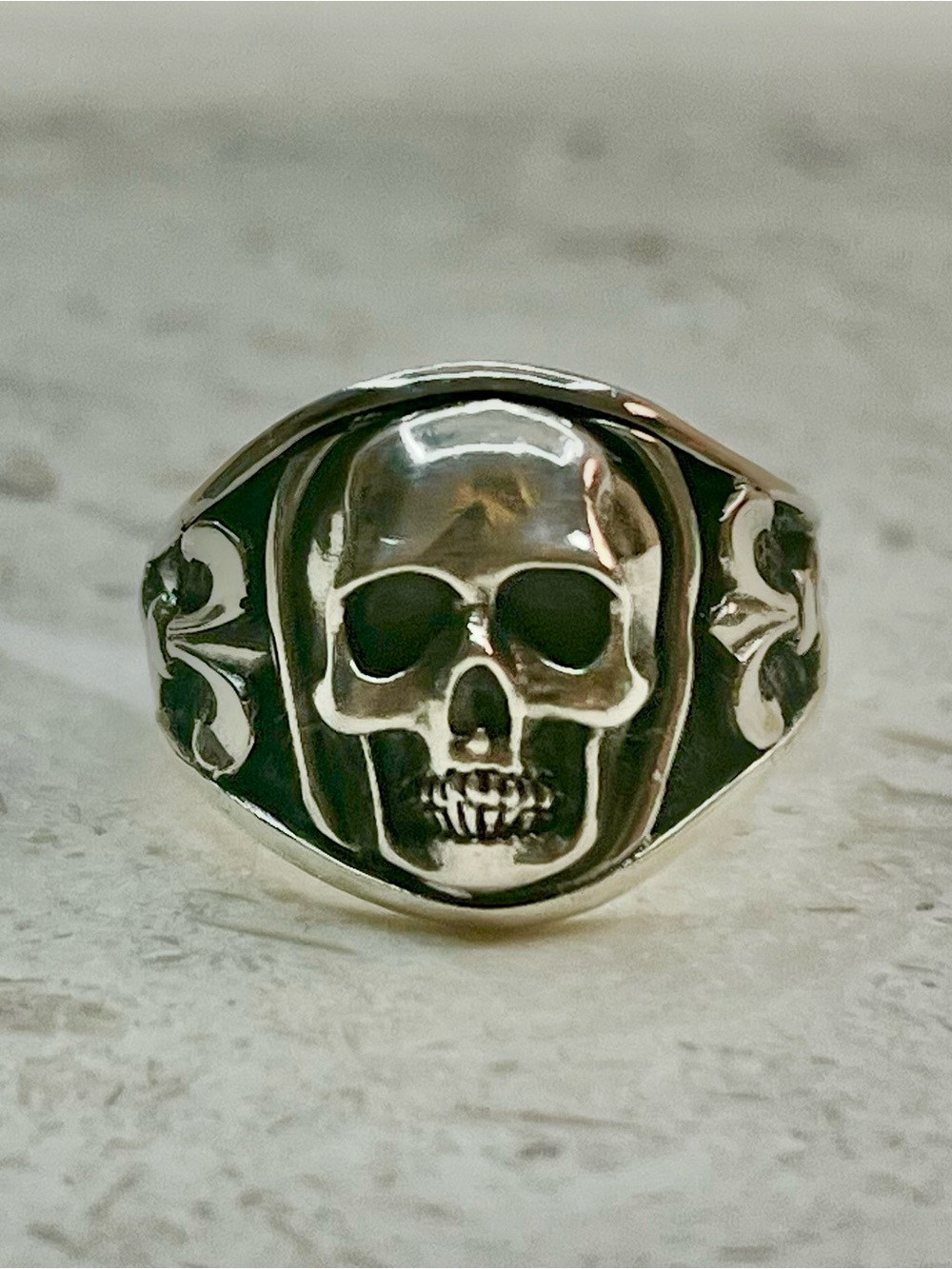 Lee Downey Sterling Silver Skull Ring – Designer Statement Ring